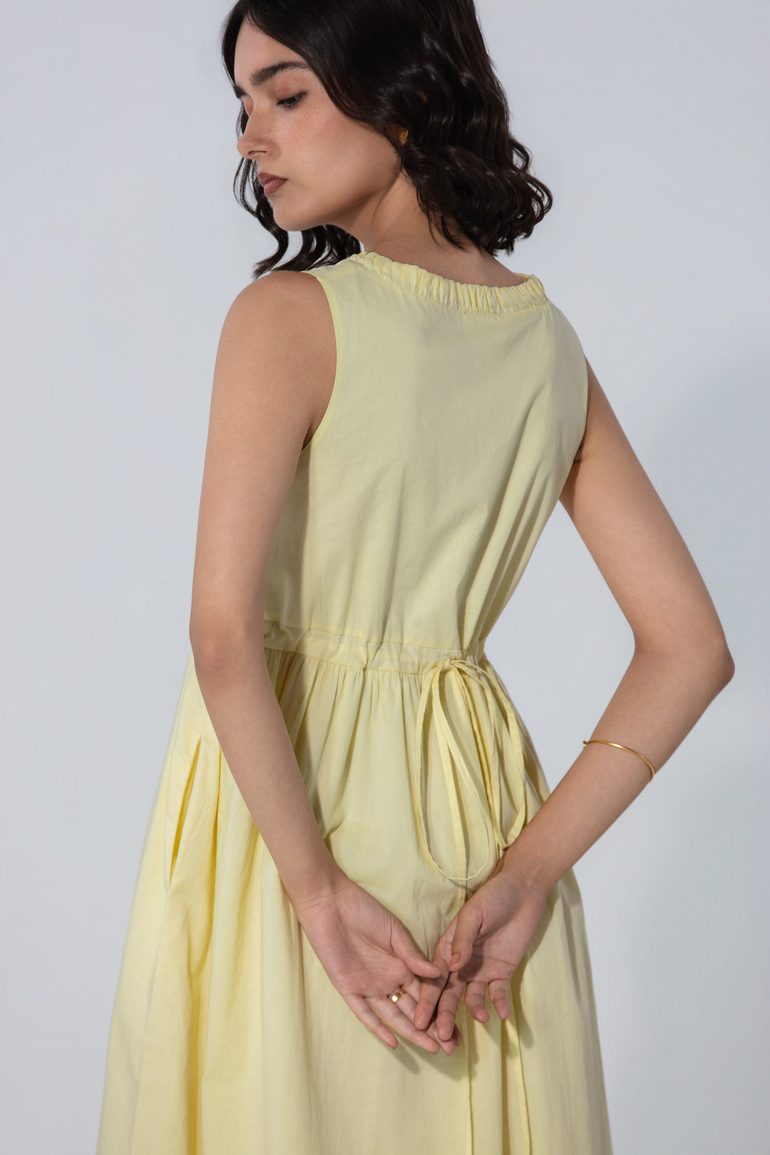 Butter V-Neck Gathered Maxi Dress