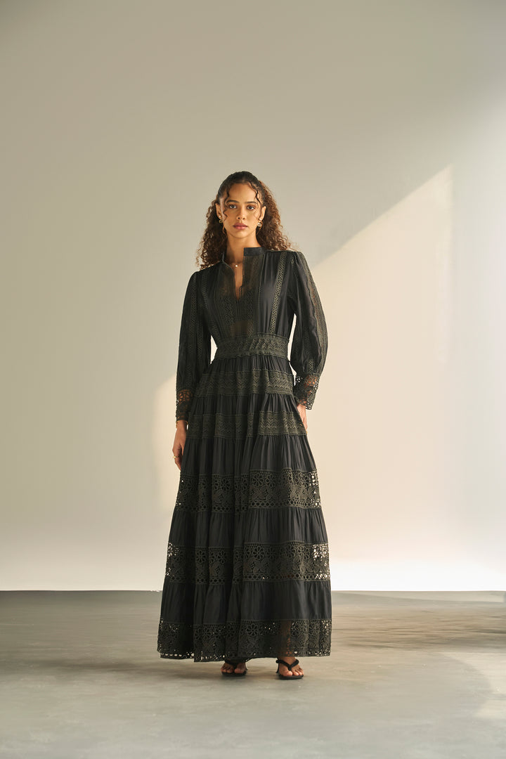 THE ATELIER LACE DRESS - BLACK