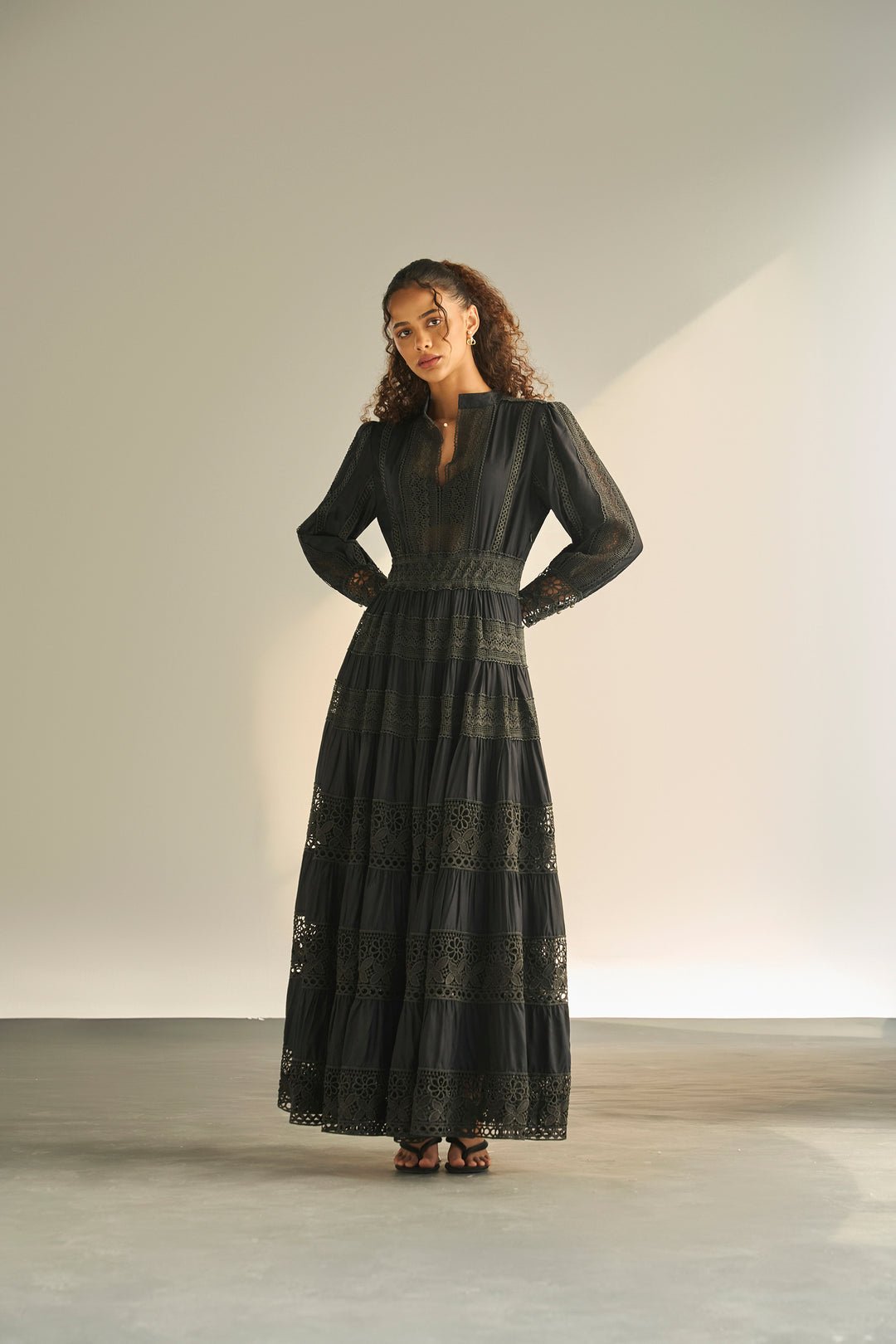 THE ATELIER LACE DRESS - BLACK
