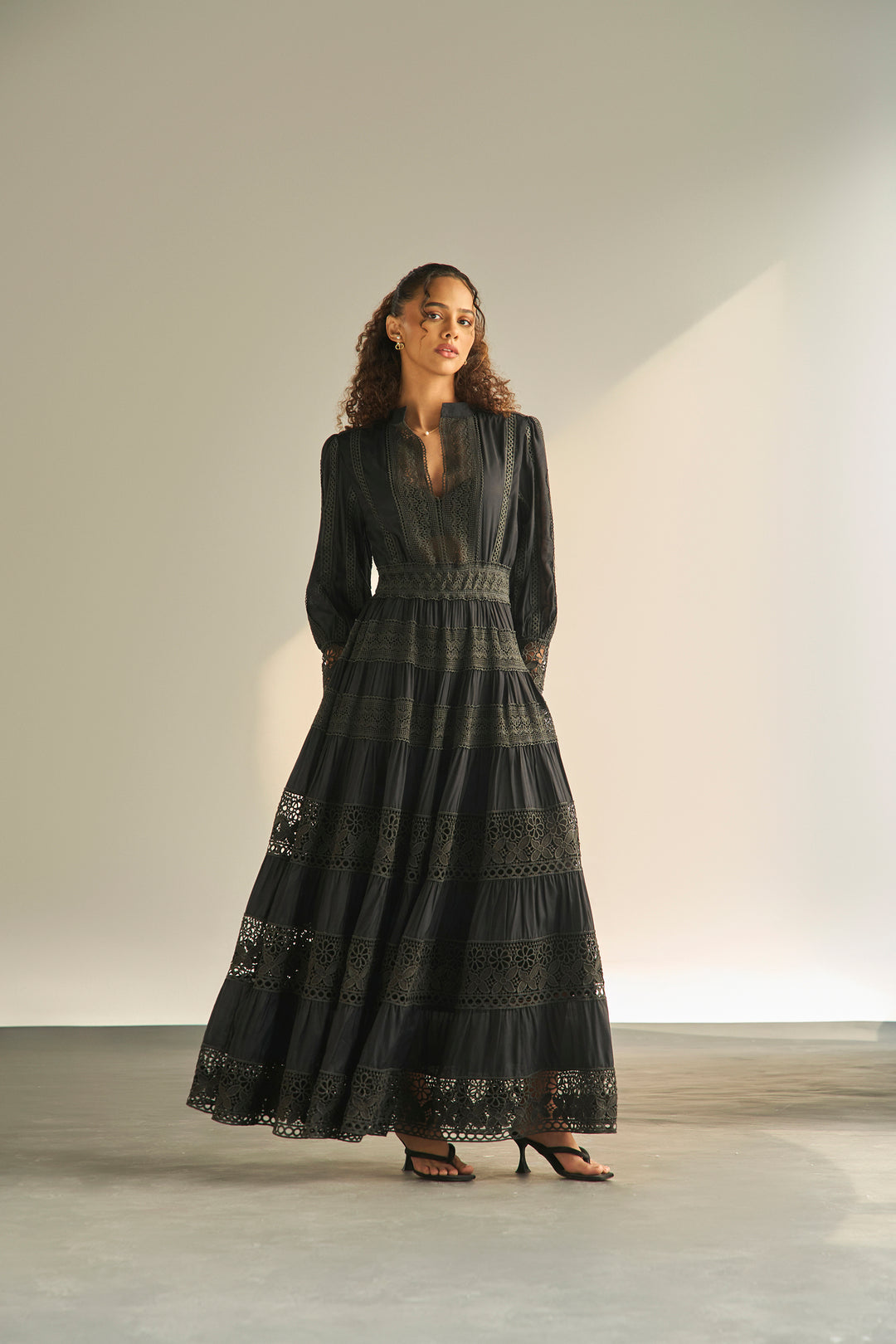 THE ATELIER LACE DRESS - BLACK