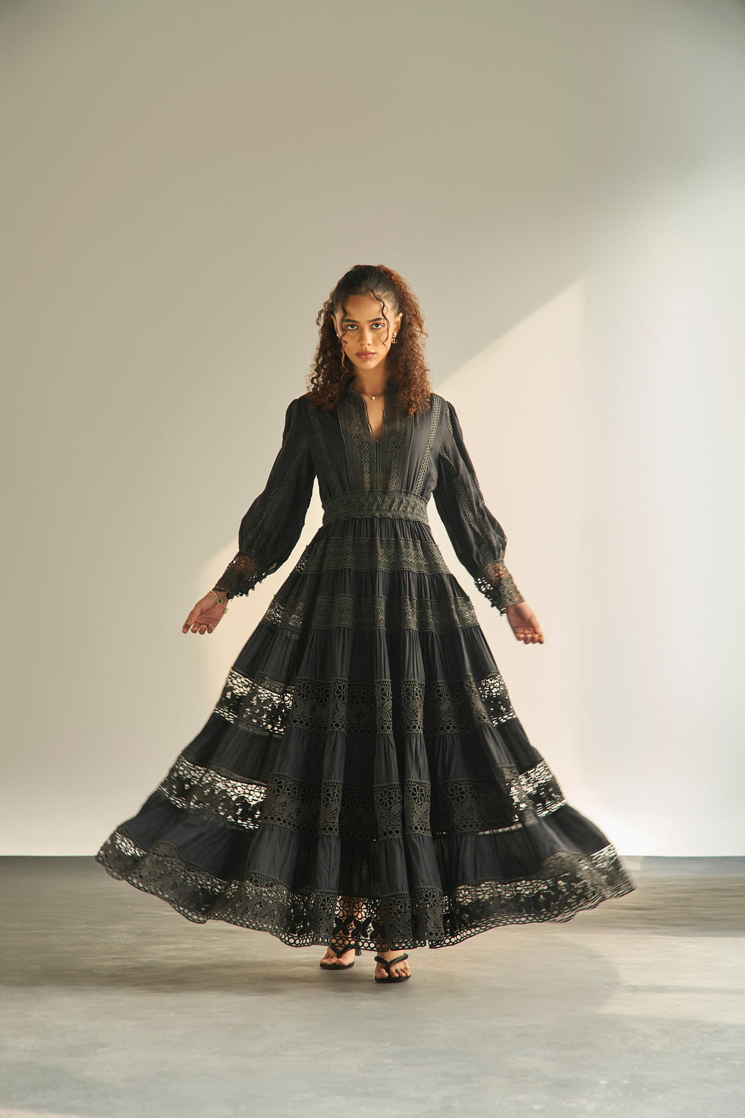 THE ATELIER LACE DRESS - BLACK