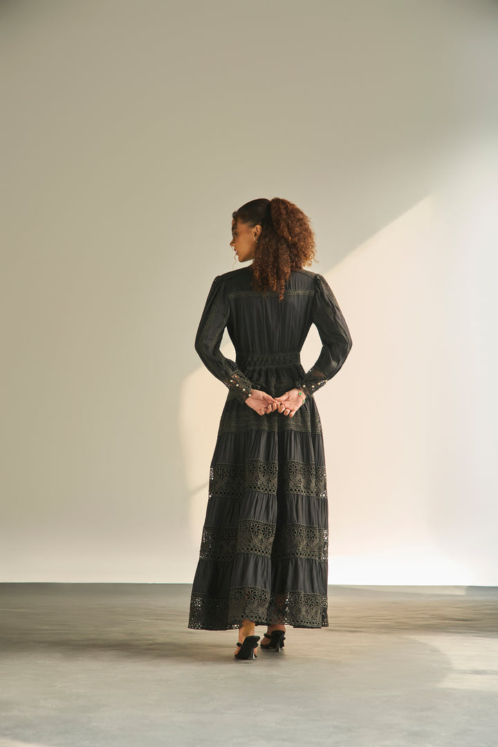 THE ATELIER LACE DRESS - BLACK