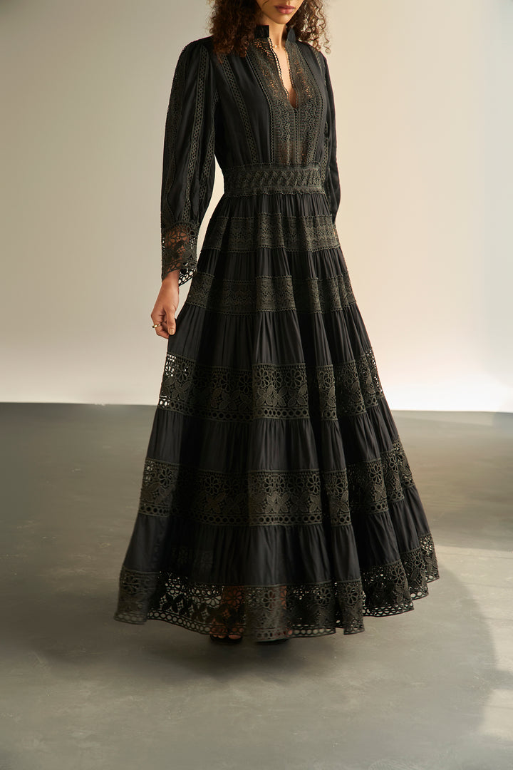 THE ATELIER LACE DRESS - BLACK