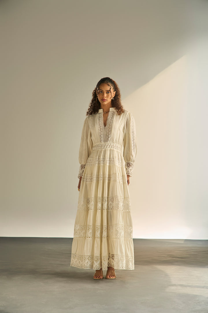 THE ATELIER LACE DRESS - CREAM