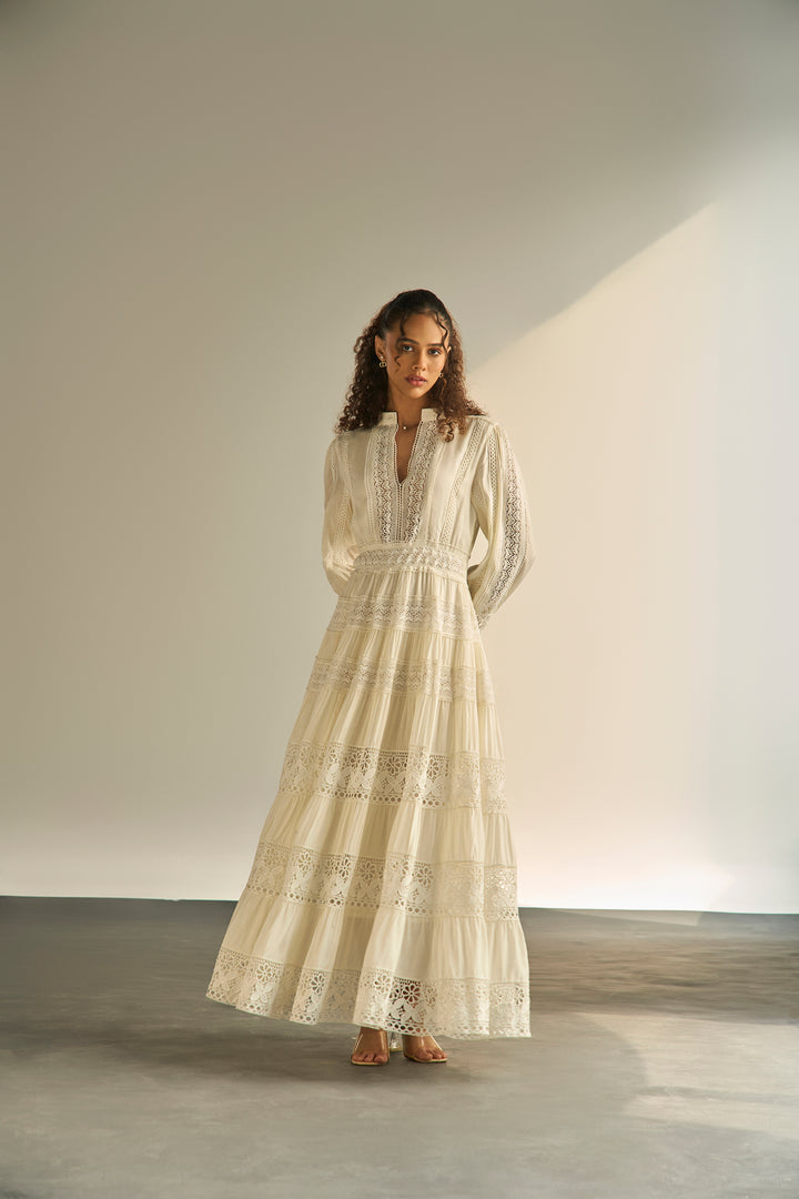 THE ATELIER LACE DRESS - CREAM