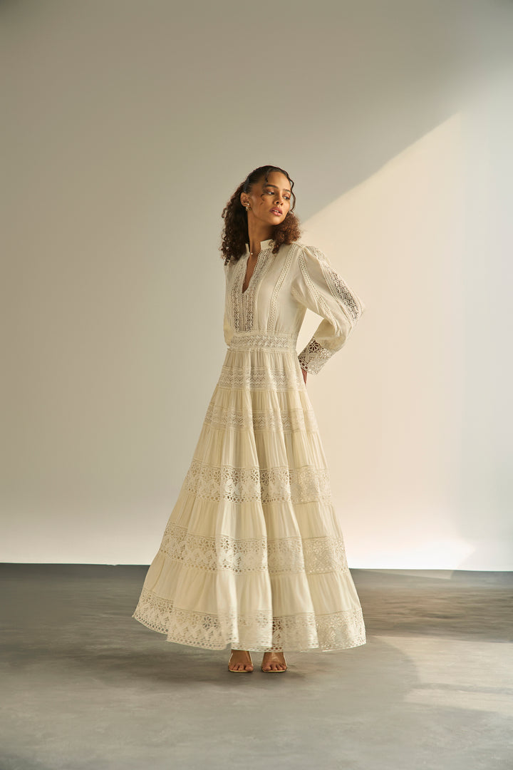 THE ATELIER LACE DRESS - CREAM