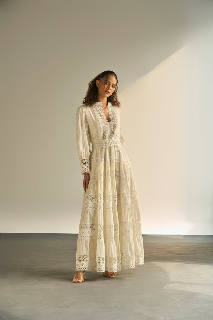 THE ATELIER LACE DRESS - CREAM