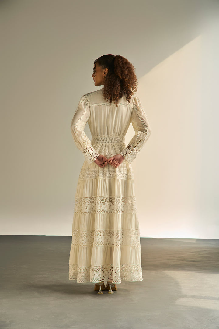THE ATELIER LACE DRESS - CREAM