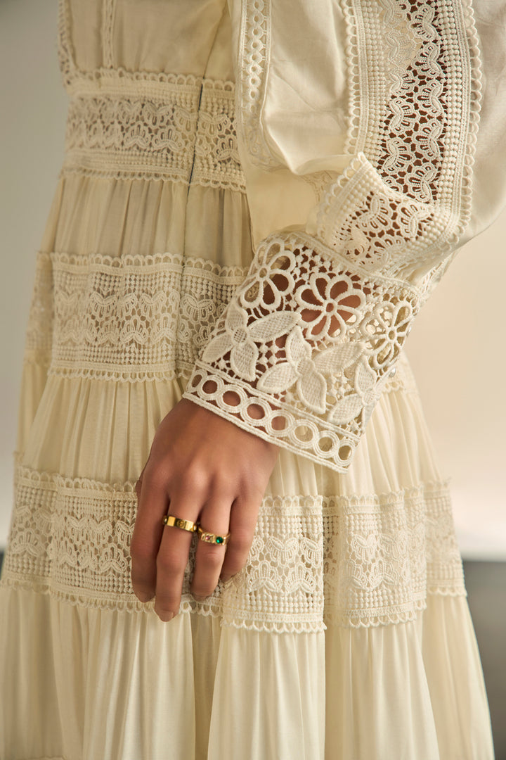 THE ATELIER LACE DRESS - CREAM