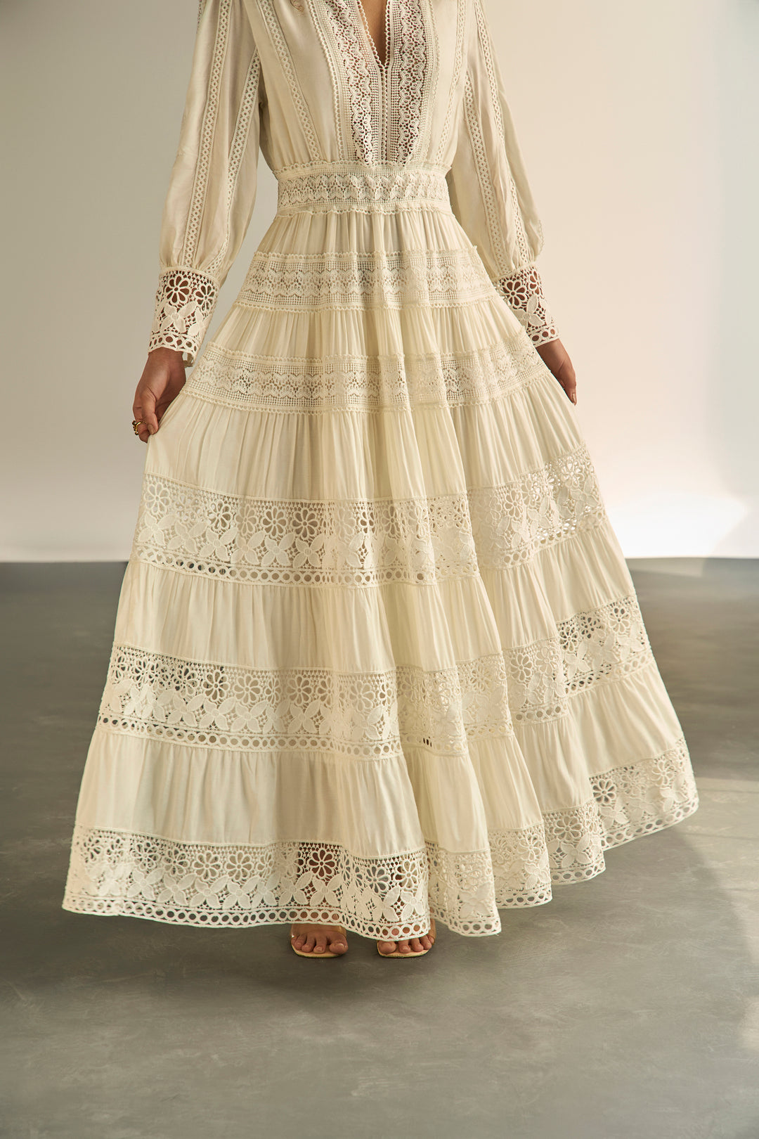 THE ATELIER LACE DRESS - CREAM