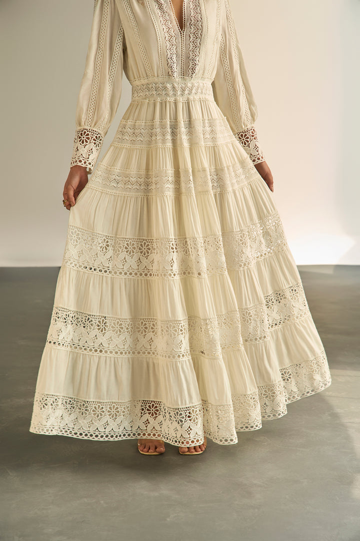 THE ATELIER LACE DRESS - CREAM