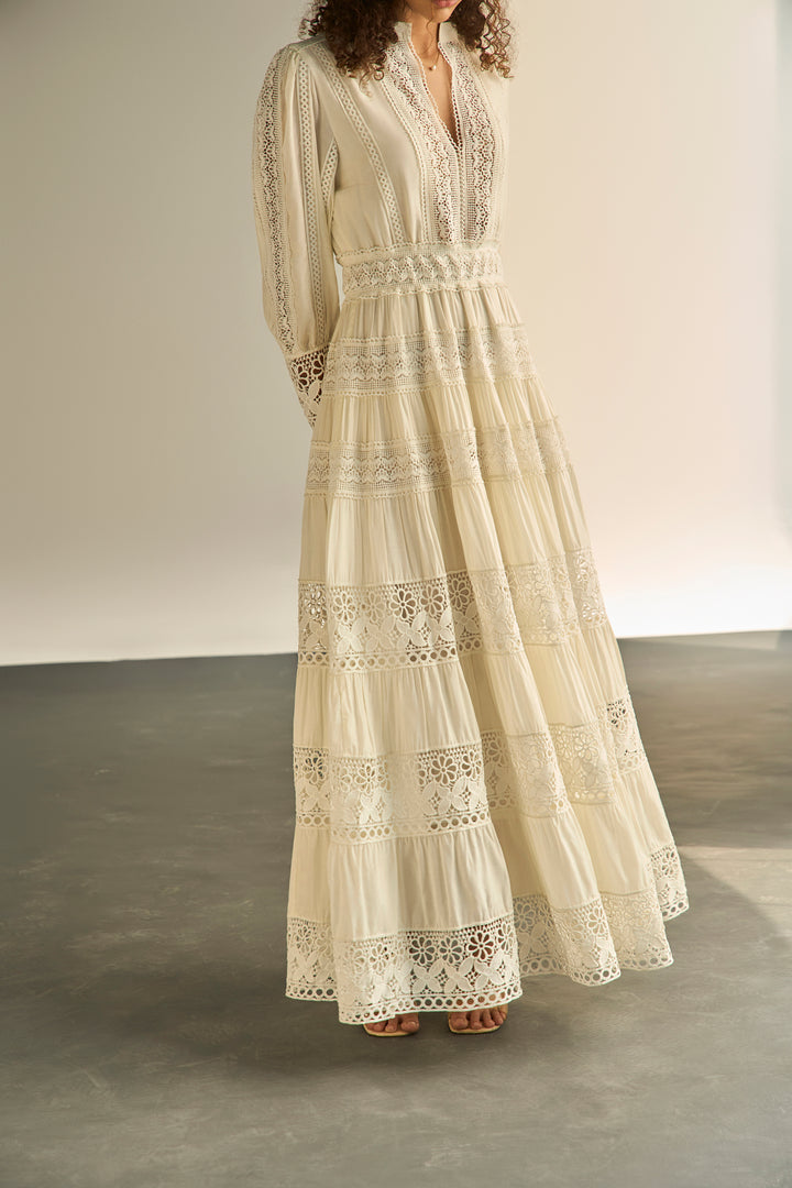 THE ATELIER LACE DRESS - CREAM