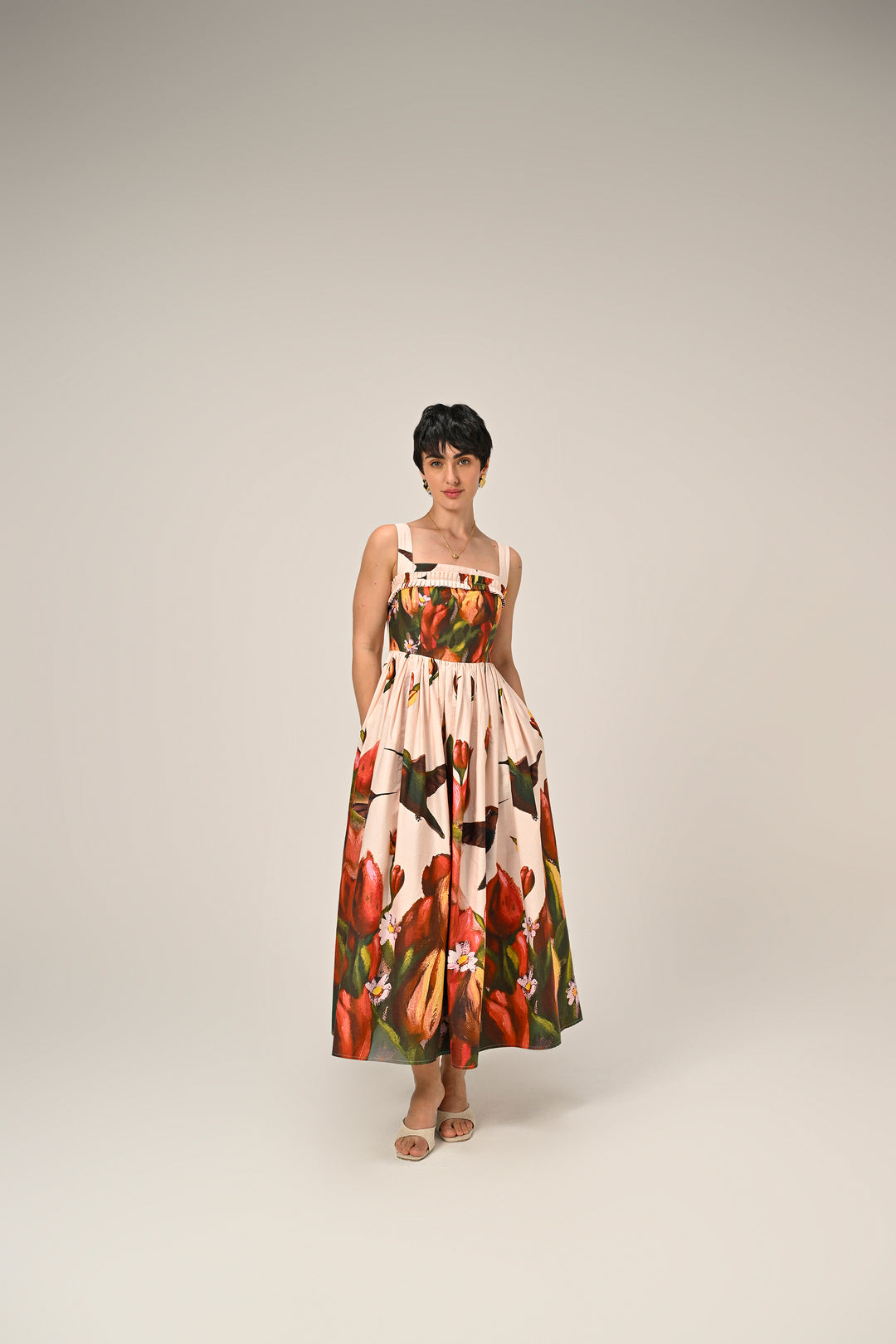 hummingbird maxi dress Hummingbird Panel Dress (Blue) ZAIMARA