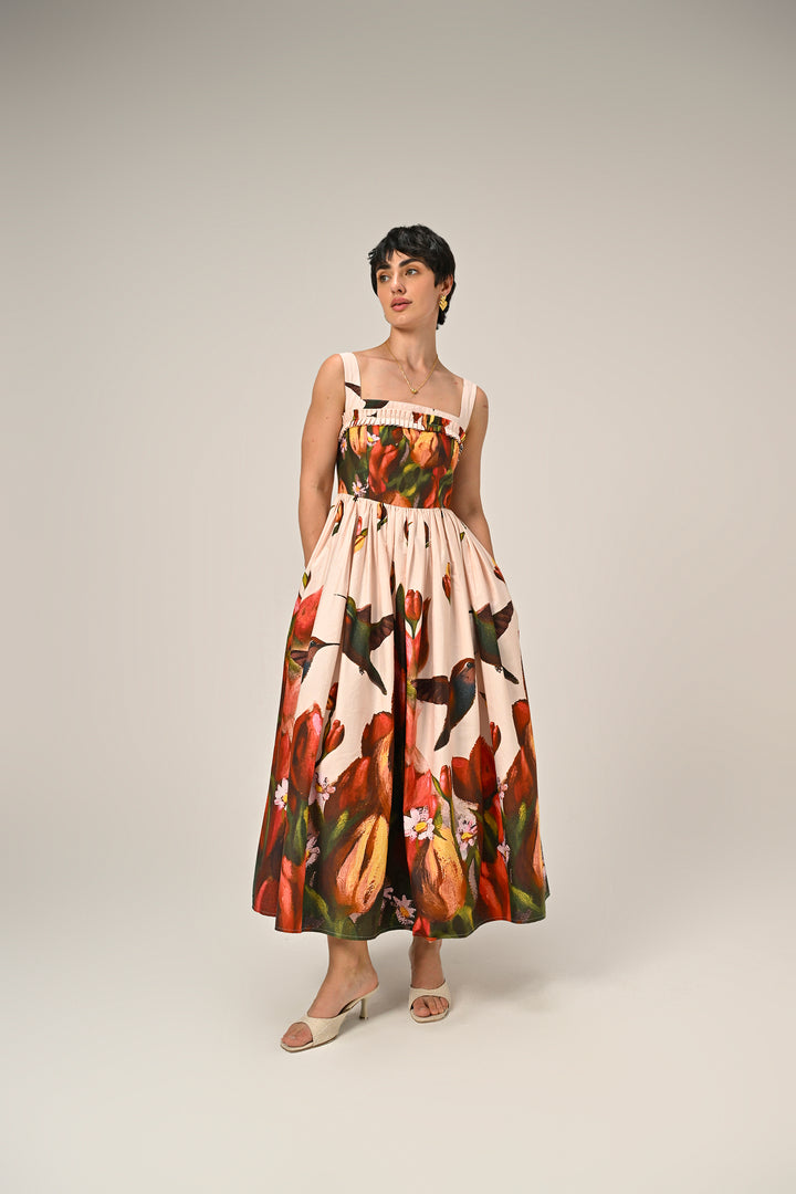 Hummingbird Garden Maxi Dress