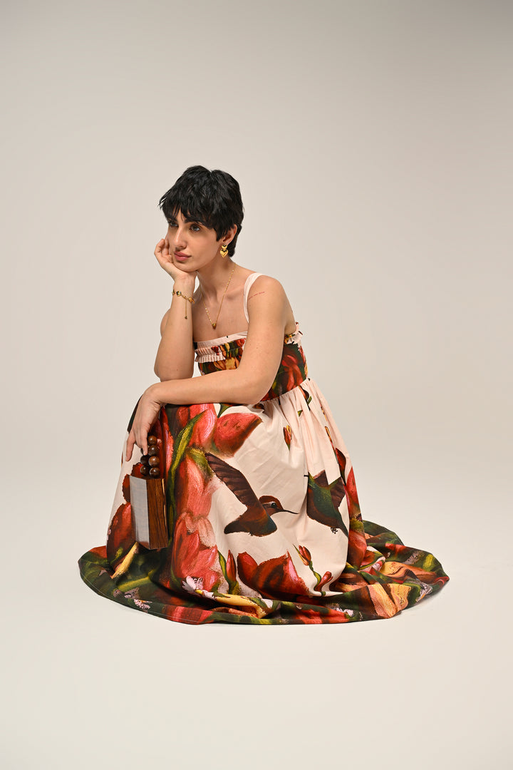 Hummingbird Garden Maxi Dress
