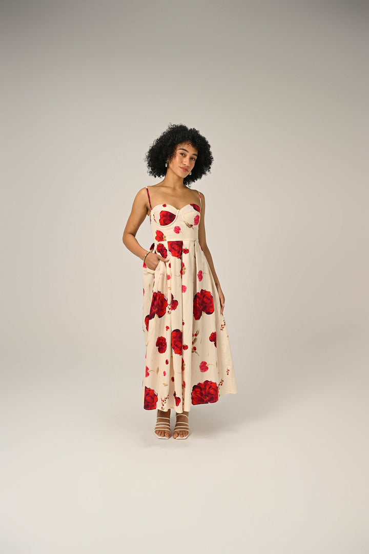 Nourie in Scarlet Muse Padded Dress