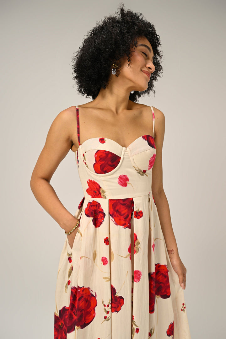 Nourie in Scarlet Muse Padded Dress