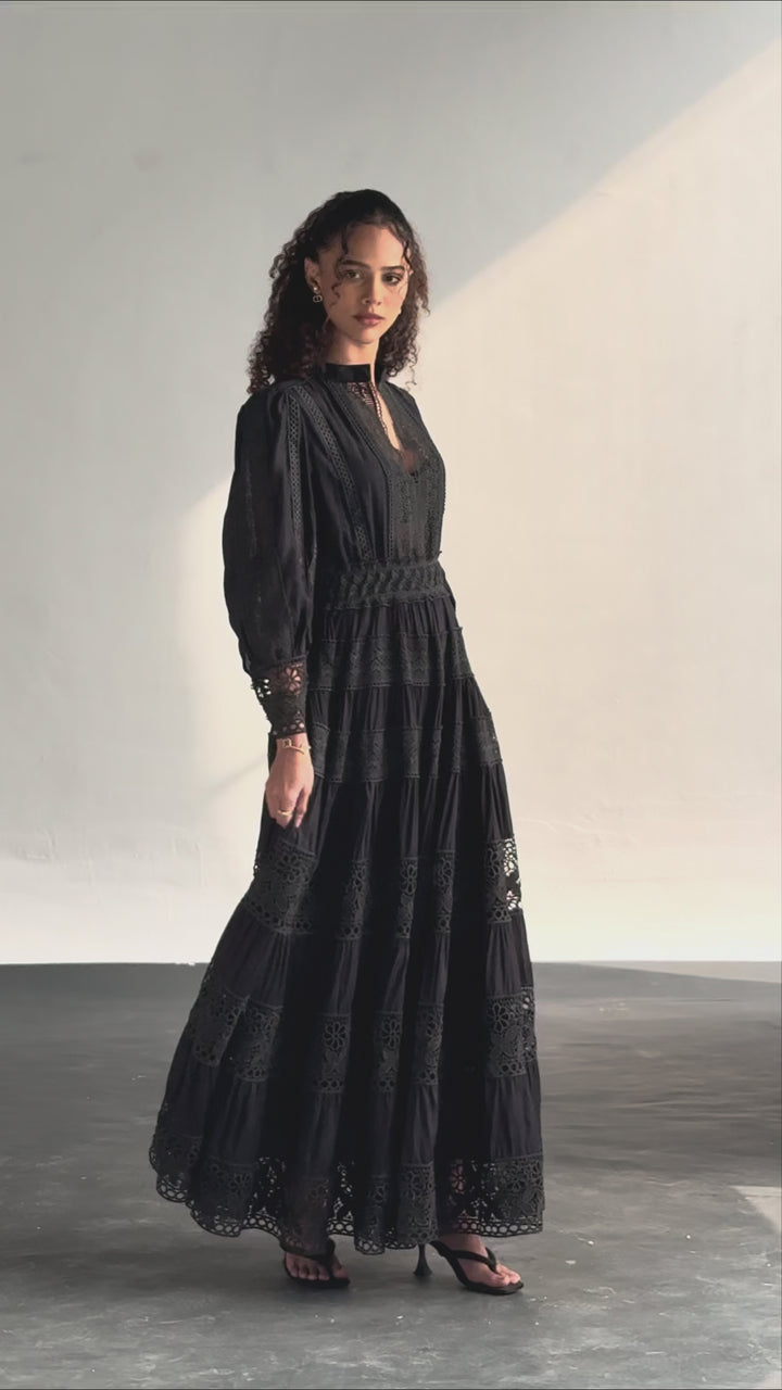 THE ATELIER LACE DRESS - BLACK